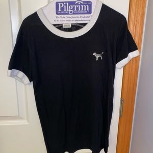 VS PINK black + sequin crewneck tee